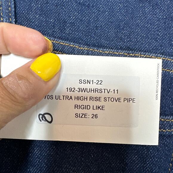 RE/DONE 70's Ultra High Rise Stove Pipe Jeans in Rigid Like Size 26 NWT - Picture 9 of 16